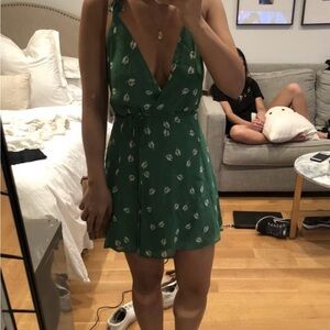 Reformation Green Mini wrap dress XS